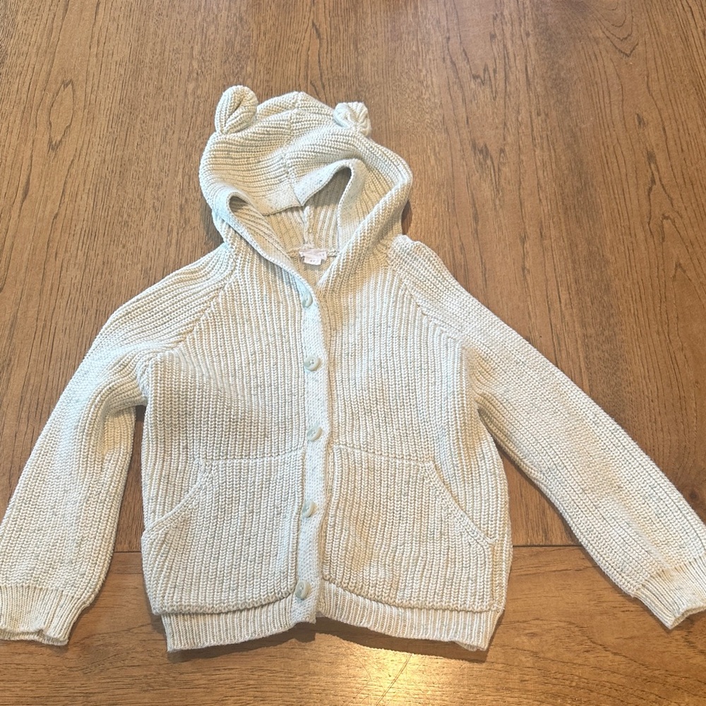 Jamie Kay Cream Knit cardigan sweater with Ears